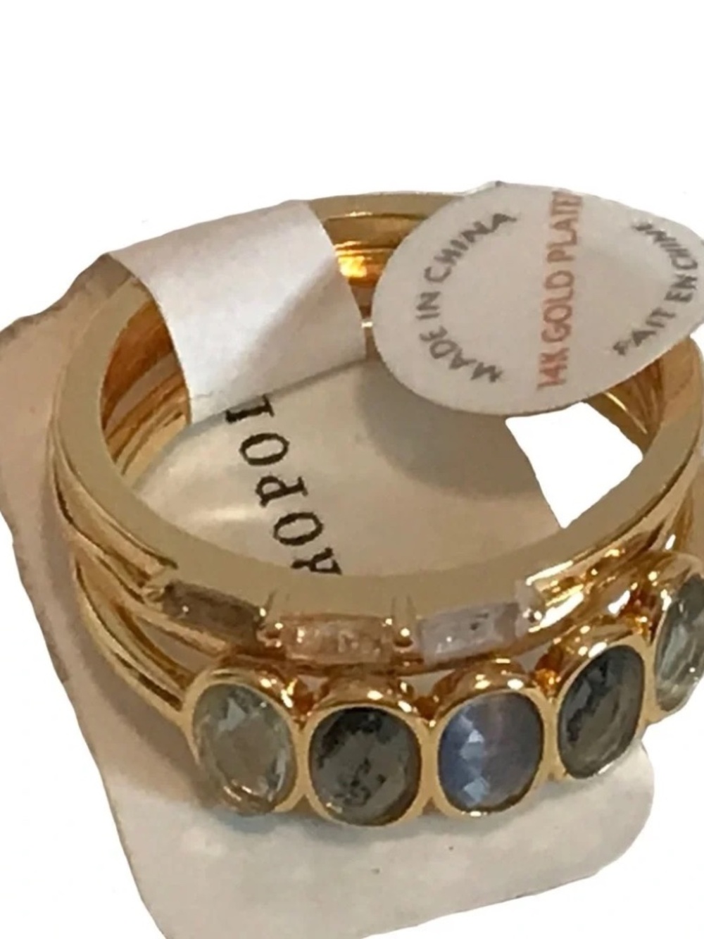 New Anthropologie Ombre Stacked Ring Set — Ombré. Size 6 - Picture 4 of 5